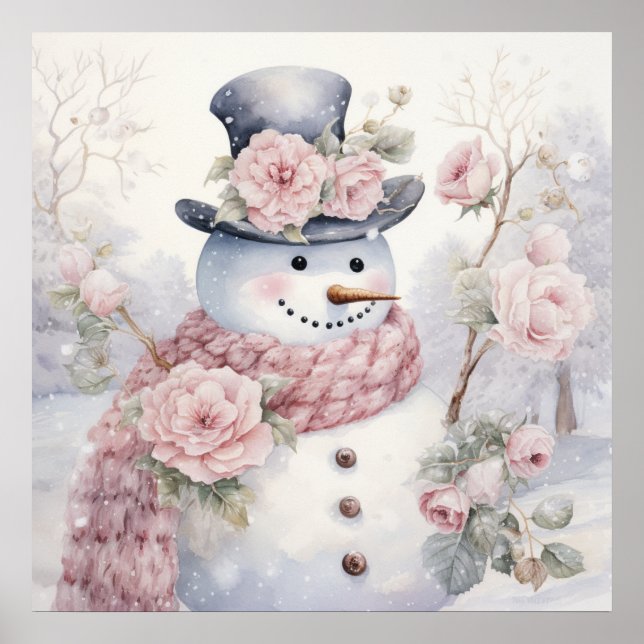 Pastel Snowman Poster (Frente)