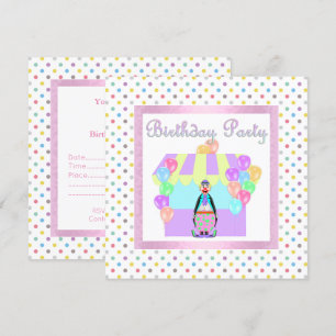 PASTEL SPOTS CIRCUS CONVITE DIVERTIDO rosa