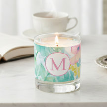 Pastel Spring Floral Watercolor Monogram