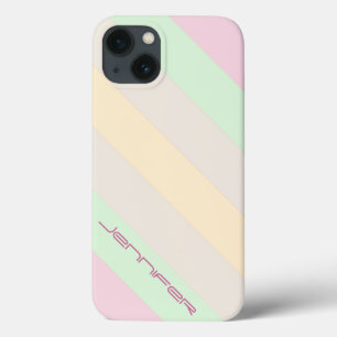 Pastel Stripe Nome Personalizado Minimalista