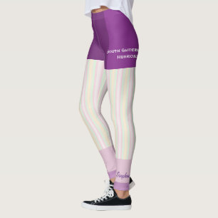 Pastel Stripe Team/Club Leggings com Shorts Falso
