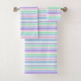 Pastel Stripes Bath Toalha