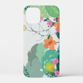 Pastel Tropical Leaves and Flowers
