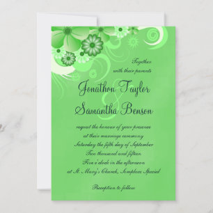 Pastel Verde Escuro - Convites de Casamento 5x7