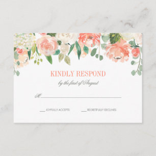 Pastel Watercolor Flowers RSVP de Casamento