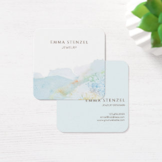 Pastel Watercolor Nature Square Cartão de visita