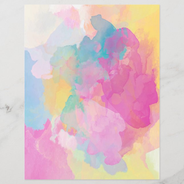 Pastel Watercolor Scrapbook Paper (Frente)