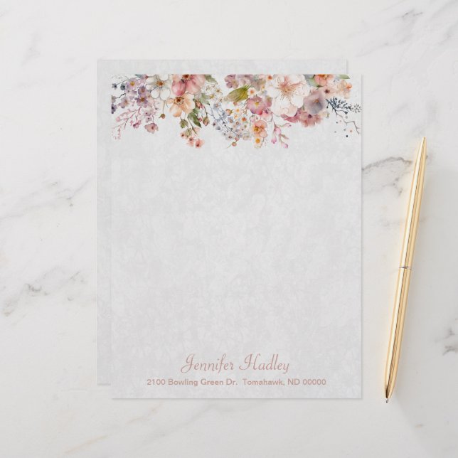 Pastel Wild Flowers Personalizado (Frente/Verso In Situ)