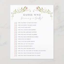 Pastel Wildflower Adivinha Quem Chá de fraldas Jog