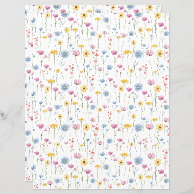 Pastel Wildflower Scrapbook (Frente/Verso)