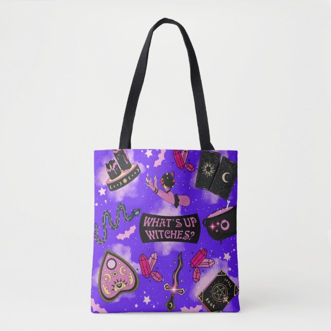Pastel Witch Tote Bag - Kawaii Witchcore Halloween (Frente)