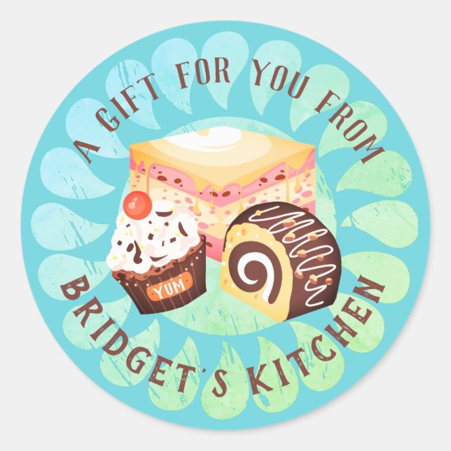 Pastelaria da cozinha do autocolante (Frente)