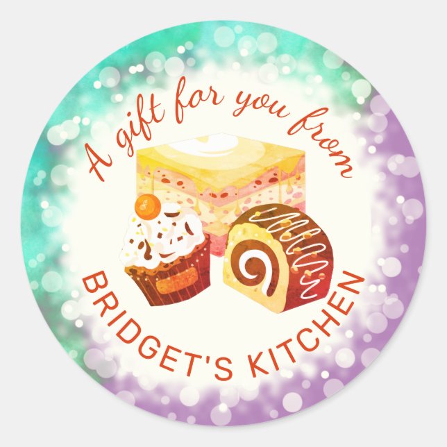 Pastelaria da cozinha do autocolante (Frente)