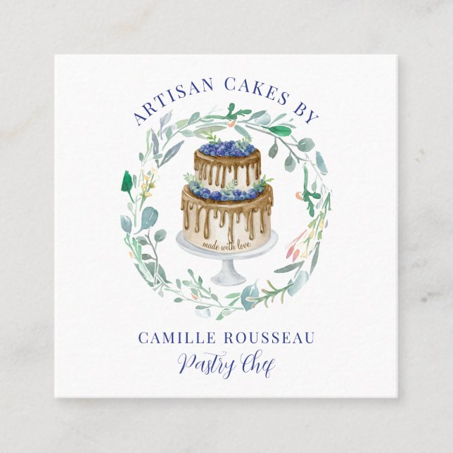 Pastelaria Pastelaria Chef Baker Square Cartão de  (Frente)