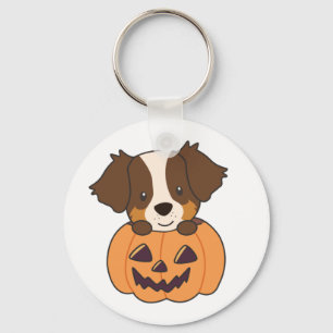 Pastor Australiano Em Pumpkin Cute Happy Chaveiro