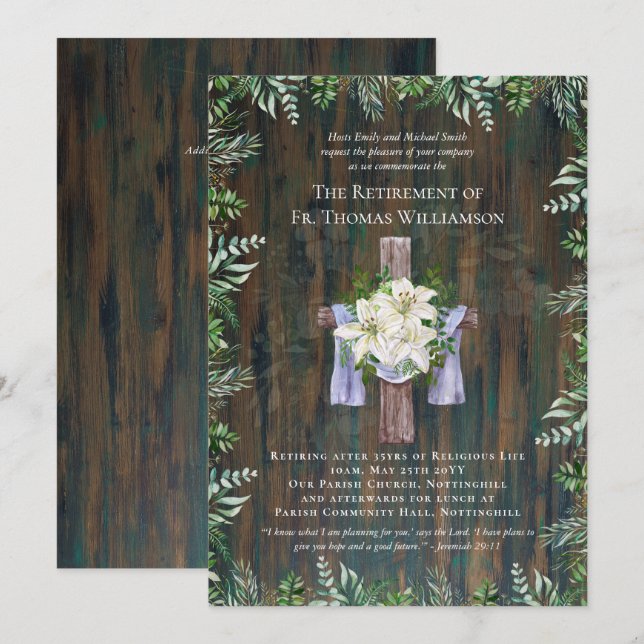 Pastor Padre Deacon Ministro das Pensões (Frente/Verso)