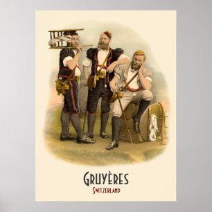Pastores alpinos de Gruyeres, poster da suiça
