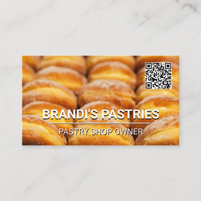 Pastries | Cartão de visita de Código QR (Frente)
