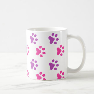 Pata cor-de-rosa/roxa bonito imprime a caneca
