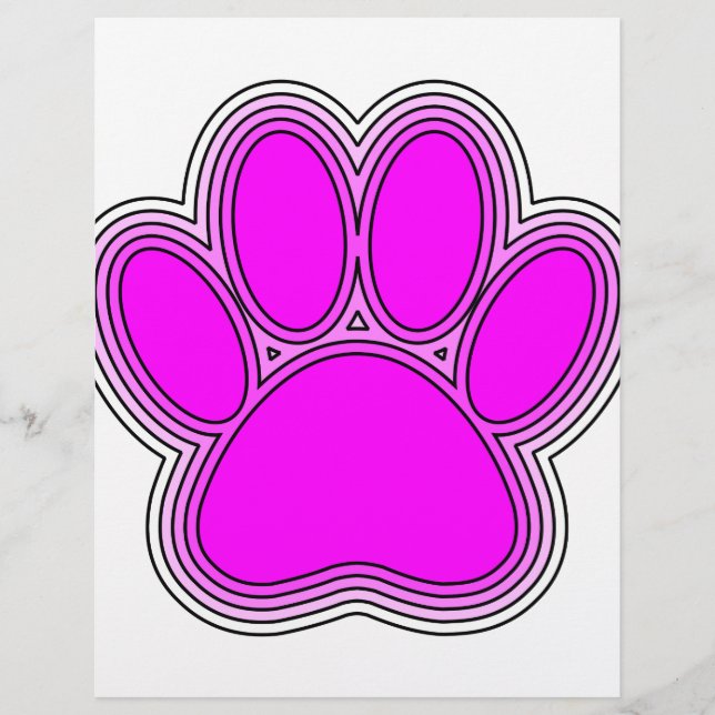Pata De Cachorro A Rosa Com Descrições (Frente)
