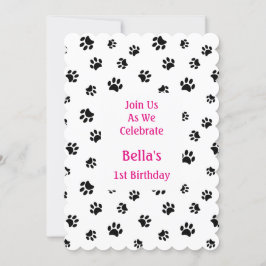 Pata Negra Imprime Convite de Aniversário de Pet