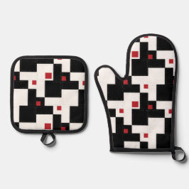 Patch de Vintagem Moderna Vermelho Branco Negro