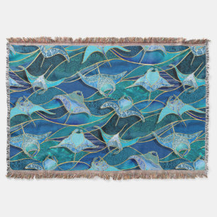 Patches Manta Rays em Sapphire Turquoise Azul