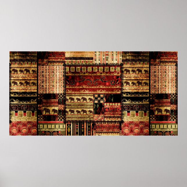 Patchwork african standard grunge impressão (Frente)