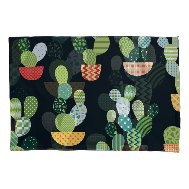 Patchwork Cactus Vegetais sem Olhos Padrão (Frente)