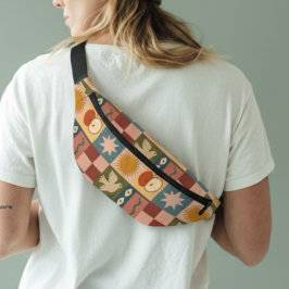 Patchwork celestial boêmica com símbolos místicos