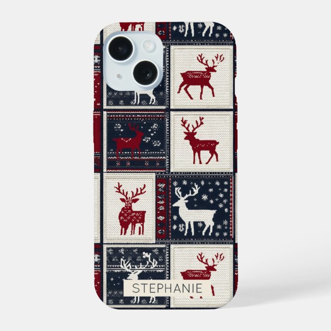 Patchwork de Natal Nórdico | Rena Knitted (Verso)