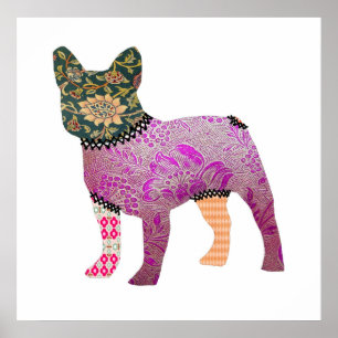 Patchwork do Buldogue francês Impressão
