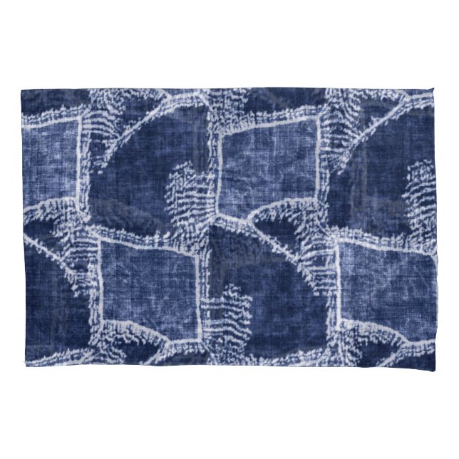 Patchwork do Indigo: Textuturado verificado Elegân (Frente)