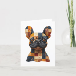 Patchwork French Buldogdog - Cartão de Saudação
