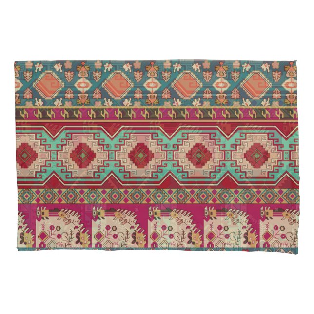 Patchwork geométrica colorida do Damask Floral (Frente)