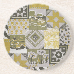 Patchwork Quilt Sandstone Porta copos