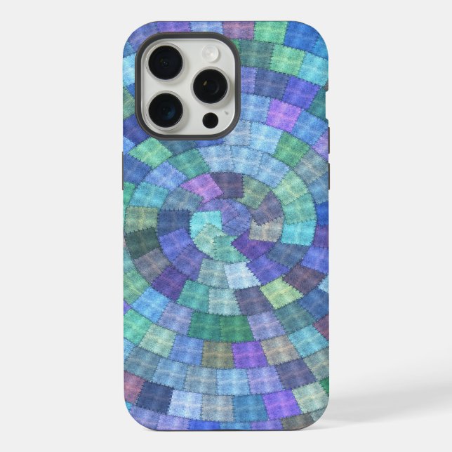 Patchwork Spiral Quilt iphone Tough (Verso)