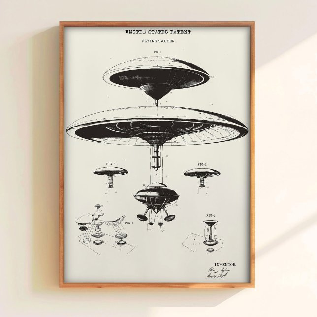 Patent Wall Art UFO Poster Spacecraft Art Vintage  (Criador carregado)
