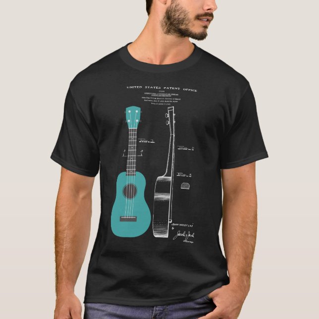 Patente do Ukulele, t-shirt do Ukulele, presente (Frente)