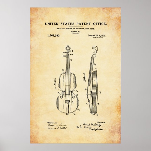 Patente - Violino - Poster (Frente)