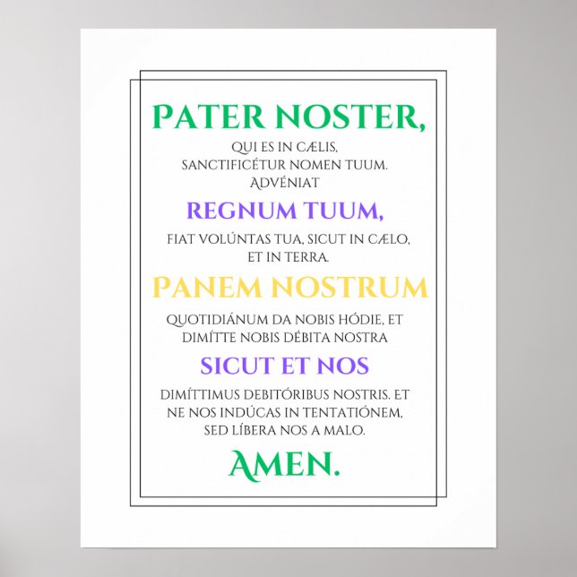 Pater Noster Impressão (Frente)