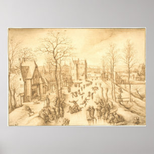 Patinadores de inverno - Hans Bol Fine Art Poster