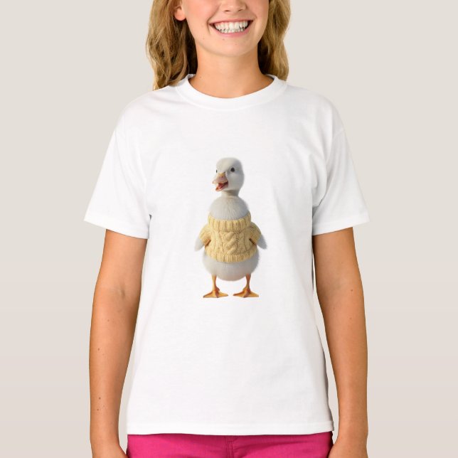 Patinho Fofo de Suéter para Crianças (Frente)