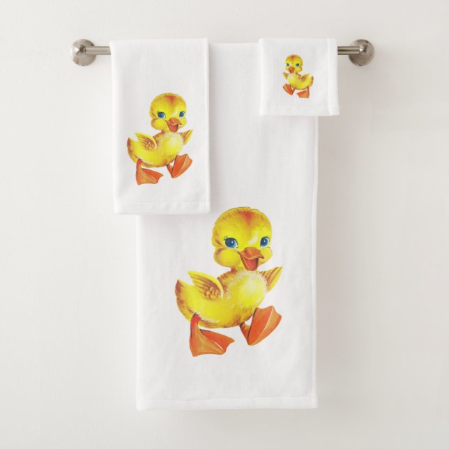 Patinho Fofo no Conjunto de Toalhas de Banho Branc (Insitu)