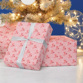 Patins de Gelo Papel de Embrulho Rosa Bege
