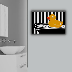 Pato Amarelo Nadando Na Banheira Poster