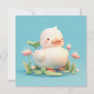 Pato Branco em estilo de argila 3D Floral Pond Car