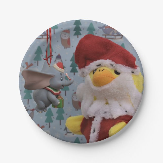 Pato Danny Papai Noel.   Pratos de Papel (Frente)