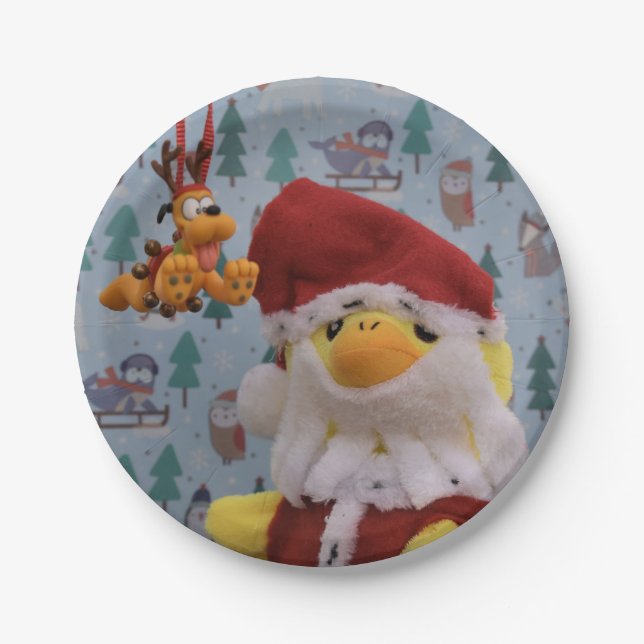 Pato Danny Papai Noel.   Pratos de Papel (Frente)