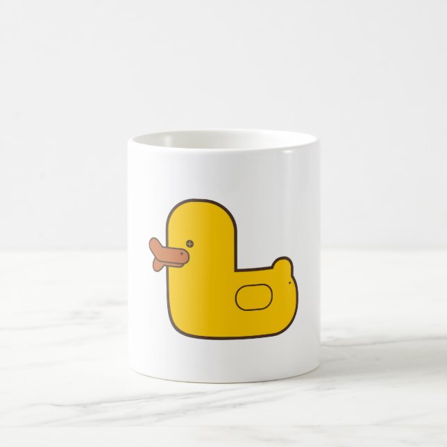 Pato de borracha caneca branca clássica de 325 ml (Centro)